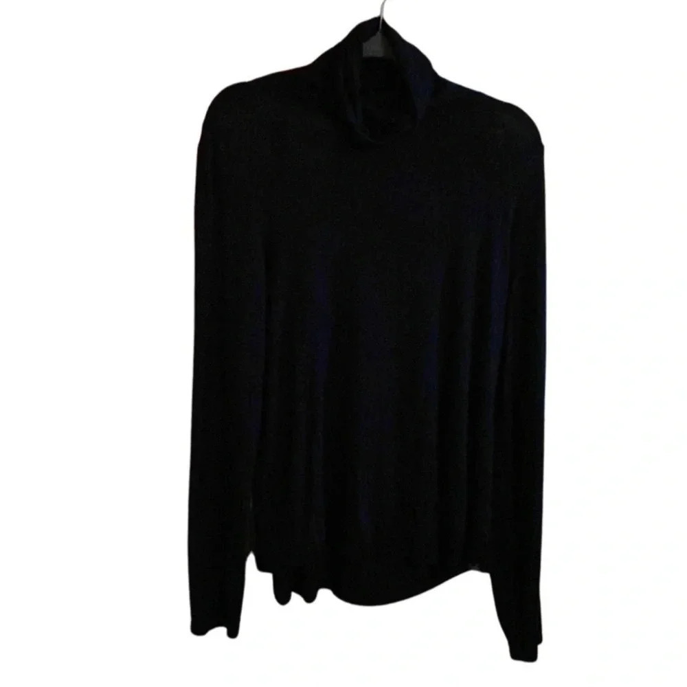 Prana Lightweight Cowl Neck Black Long Sleeve Size Large